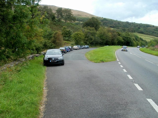 Parking and picnic area alongside the A470 in the Brecon Beacons