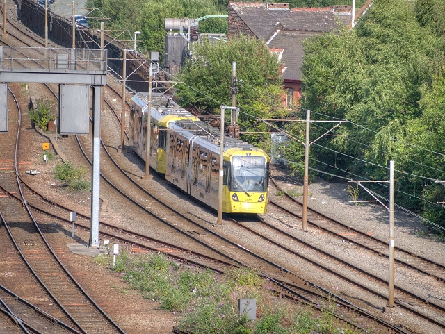 Metrolink Tram Leaving Manchester