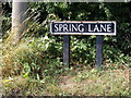 TM2591 : Spring Lane sign by Geographer