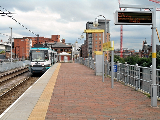 Tram at Castlefield-Deansgate (Outbound Platform)