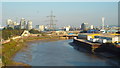 TQ3980 : River Lea near Canning Town by Malc McDonald