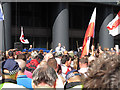 TQ3381 : Speaker at the English Defence League Rally, Aldgate, City of London by Roger Jones