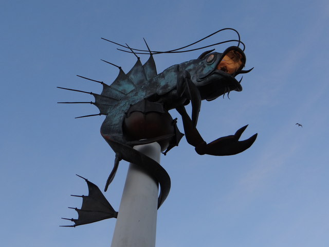 Standing guide over Sutton Harbour