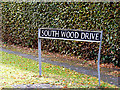 TG2503 : South Wood Drive sign by Geographer