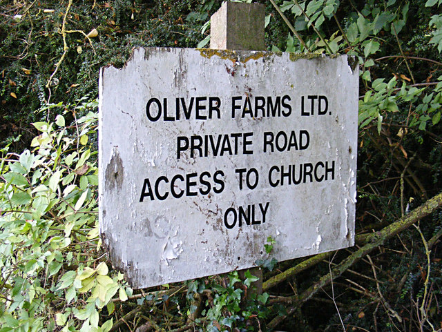 Oliver (Farms) Ltd sign on Church Road