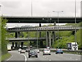 TQ3053 : Clockwise M25, Merstham Interchange by David Dixon