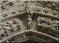 TQ7468 : Carvings round doorway, Rochester cathedral by Julian P Guffogg