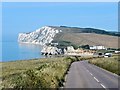 SZ3585 : Military Road Approaching Freshwater Bay by David Dixon