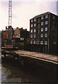 TF4609 : Sheet piling the River Nene, Wisbech - 1985 by Richard Humphrey