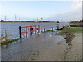 SJ2969 : Gateway to the flooded River Dee by John S Turner