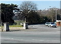 ST1066 : Stone pillars at the SE entrance to Romilly Park, Barry  by Jaggery