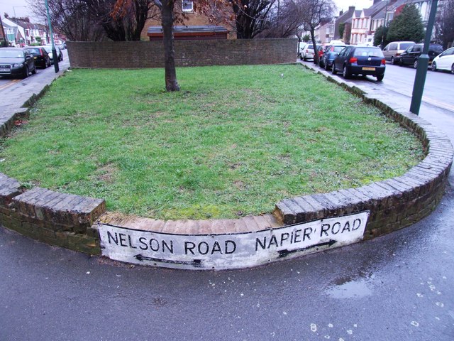 Vintage street nameplates, Napier Road and Nelson Road, Gillingham