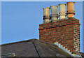 J3372 : Chimneys and chimney pots, Belfast - February 2014 (2) by Albert Bridge