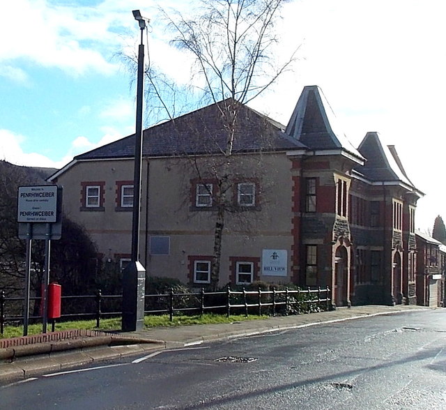 Boundary sign and CCTV camera, Penrhiwceiber