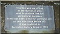 TA0093 : Plaque on lime kiln, Stone Quarry Road by Christopher Hall