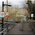 ST0399 : Notices near Fernhill level crossing by Jaggery