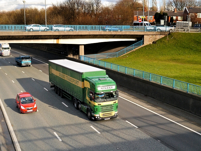 HGV on the M60 at Whitefield