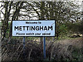 TM3790 : Mettingham Village Name sign by Geographer