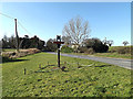 TM3689 : Mettingham Village sign & B1062 Watch House Hill by Geographer