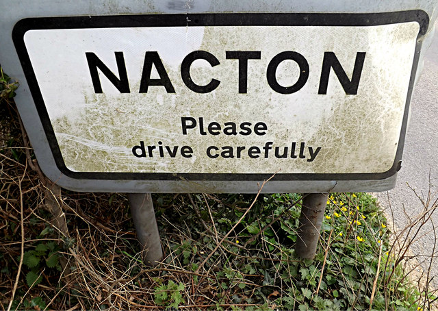 Nacton Village Name sign on Ipswich Road