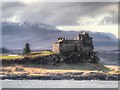 NM7535 : Duart Point, Castle and the Mountains of Mull by David Dixon