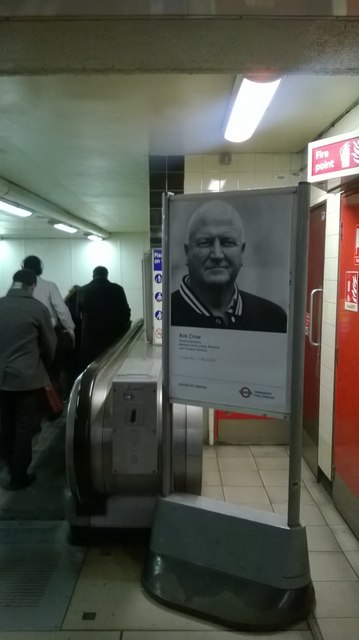 Bob Crow tribute poster, Warren Street station