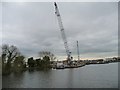 SE5905 : Crane on a pontoon, south bank, Wheatley Cut by Christine Johnstone