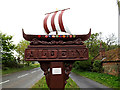 TM4593 : Aldeby Village sign by Geographer