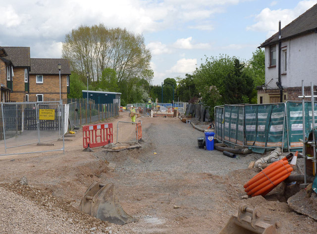 Tramway construction east of Cator Lane