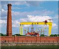 J3474 : Chimney and cranes, Belfast by Rossographer