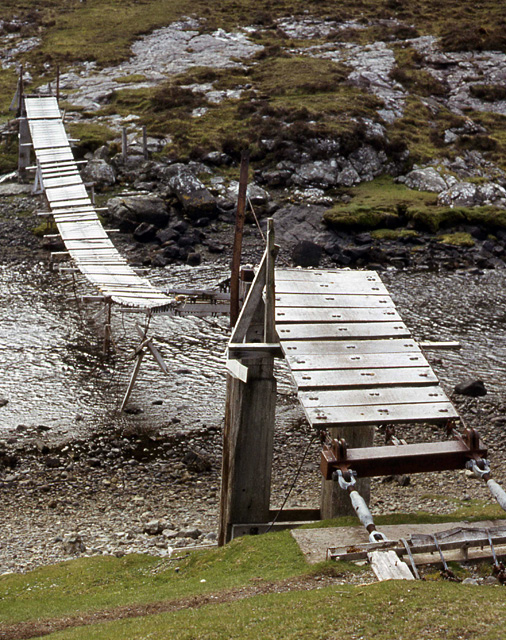 The old suspension bridge, Camasunary