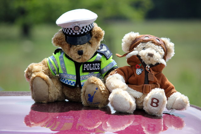 Police teddy and friend at Cholmondeley