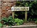 TL8348 : Churchgate sign by Geographer