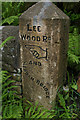 SD9828 : Direction post on the old road from Heptonstall down to New Bridge, crossing Lee Wood Road by Christopher Hilton