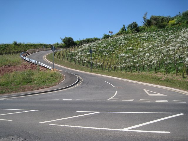 Remodelled and landscaped junction of The Lea with Newfoundland Road, Teignmouth