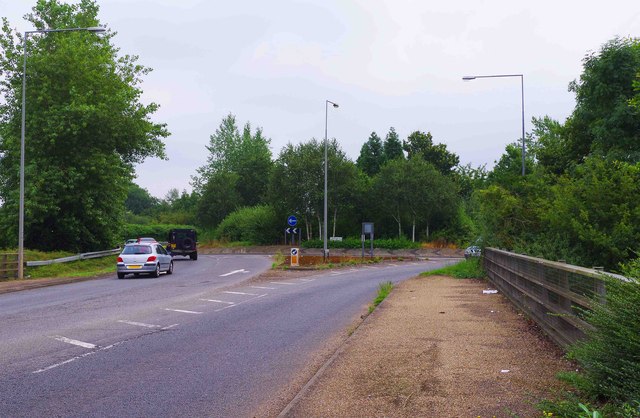 Approaching Bottledump Roundabout on the A421 road, Milton Keynes