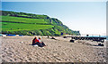 SY2088 : Branscombe: eastward on beach to Beer Head, 2000 by Ben Brooksbank