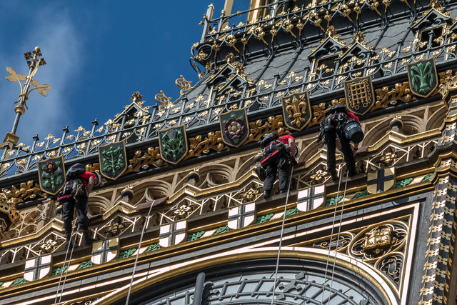 Cleaning the Clock Face, "Big Ben", Elizabeth Tower, Palace of Westminster