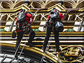 TQ3079 : Cleaning the Clock face "Big Ben", Elizabeth Tower, Palace of Westminster by Christine Matthews