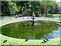 TQ3984 : The ornamental fountain in Stratford Park by Marathon