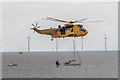 TM1714 : Mission Accomplished, Sea King Helicopter, Clacton, Essex by Christine Matthews