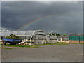 SP0551 : Rainbow on a summer's day, New Inn Lane Nurseries by Christine Johnstone