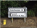 TM0333 : Roadsigns on Ipswich Road by Geographer