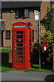 SO7409 : Phone box and post box in Saul by John Winder