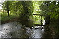 SP0701 : Ampney Brook and footbridge, behind Ampney St Mary church by Christopher Hilton