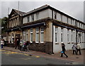 ST1586 : NatWest and a bus stop in Caerphilly by Jaggery