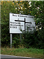 TL7452 : Roadsign on the A143 Bury Road by Geographer