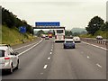 SU5846 : Westbound M3, Overhead Sign Gantry approaching Junction 8 by David Dixon