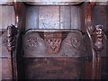 TL3770 : Over: St Mary - chancel stall with misericord by John Sutton