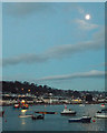 SX9372 : A fishing boat leaves the harbour at first light and in moonlight, Teignmouth by Robin Stott